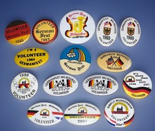 German Fest Milwaukee Lot of 16 Vintage Volunteer Pinback Badges  1982-2003 READ picture