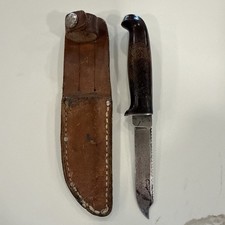 Vintage West-Cut Boulder Co. Fixed Blade Hunting Knife & Sheath  picture