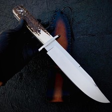 Hand Forged 440C Stainless Steel Hunting & Survival Knife with Stag Horn Handle  picture