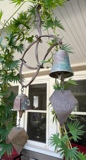Vintage Jeff Cross Harmony Hollow HHBW Double Cast Bronze Wind Chime Bells picture