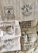 BEMIS A Chase Fulton Seamless Feed Seed Canvas Heavy Cotton Sack Farm Bag U Pick picture