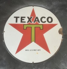 Vintage Original TEXACO PORCELAIN Lubester Sign Rare 15 Inch CLEAN picture