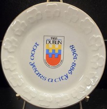 Vintage 1988 Dublin Millennium Plate Carrigdhoun Pottery Co-Op Cork Ireland... picture