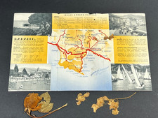 Vintage RAPALLO Italy Travel Flyer Brochure Tourist Map 1930s Guide Pressed Rose picture