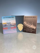 USS Savannah AOR-4 Navy Archive Reunion Books Carter Letter Brass Crest Lot picture