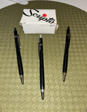 Vintage Scripto 0.5mm thin lead Mechanical Pencils , 12 lead refills, New 1990s picture
