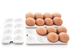 Tupperware Egg Inserts 3 PC Holds 24 EggsDeviled White FITS IN LARGE SNAC N STOR picture