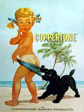 Vintage Coppertone Sun Lotion Ad Reproduction Framing Print Advertising 17x12 picture