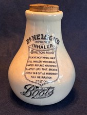 Vintage Dr Nelson's Improved Inhaler Boots Chemists Ceramic England Apothecary picture