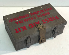Vintage First Aid Kit Metal Box NC State H/Way Dept. Davis Co. Inc Gr8 Cond RARE picture