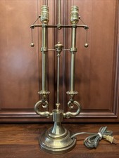 Vintge Stiffel Solid Brass Double Bulb Pull Chain Lamp picture