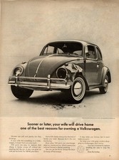 Volkswagen Beetle VW Bug Poster - VW Advertising Mid Century Wall Art 11x14” picture