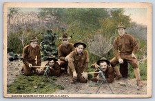 Chattanooga Antique WWI US Army Machine Guns Ready for Action Soldiers 1918 picture