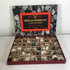 Vtg Official Boy Scouts Rocks and Minerals Kit #2143 - 60 Specimens Complete  picture