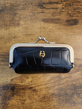 Vintage ETIENNE AIGNER Black Leather Lipstick Case with Mirror New In Package picture