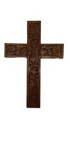 IBLAY Hand Carved Wooden Wall Cross â€“ Rustic Christian Cross Wall Decor, Ha... picture