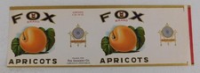 Vintage Fox Brand Apricot Can Label Charleroi & Uniontown, PA. picture