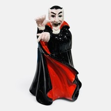 Vintage FITZ & FLOYD DRACULA Candy Cookie Jar Halloween Vampire Theme Made Japan picture