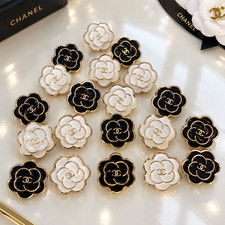 Mixed Set of 20 CHANEL CC Logo Camellia Buttons 13 mm Multicolor Replacement picture