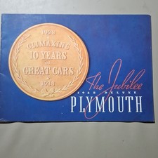 Plymouth 1938 Jubilee Deluxe Original Sales Brochure Automobiles Blue picture