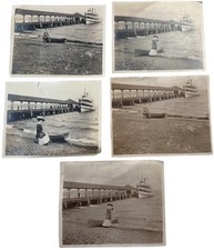 5 Vintage Chautauqua Lake Photos Woman Man with/ Steamship BW/Sepia picture