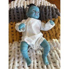 Avatar Inspired Na'vi Reborn Baby Hyper Realistic Eyes Fantasy Collector Doll picture