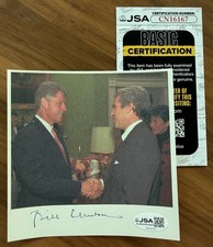 Bill Clinton Signed Photo Print w Jeffrey Epstein JSA COA 42nd President  picture