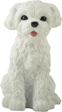 Maltese Puppy Dog Figurine, 3.5 Inch Realistic Resin Dog Statue Decor picture
