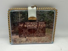 VINTAGE CONTINENTAL DIVIDE MONARCH PASS WALLET W/ COMB MIRROR CHANGE POUCH picture