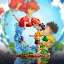 Ponyo on the Cliff Figure Toys Ponyo And Sosuke Scene Model Doll Statue picture