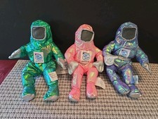 Intel Inside Pentium II Astronaut Plush Dolls Lot of  3 Green, Blue, Pink picture