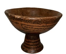 5.5 X 6.5 Vintage Pre-Columbian Style Footed Ceramic Bowl - Pedestal Dish picture