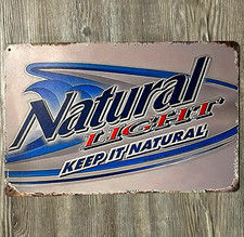 Natural Light Beer Keep It Natural 8 x 12 Novelty Metal Sign New picture