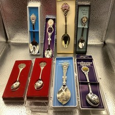 Vintage Collector Spoons lot Of 8 (new ….Damage Boxes ) picture