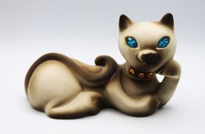 VTG Roselane-Calif U.S.A Sparkler Blue Jeweled Eyes Siamese Cat Figurine picture