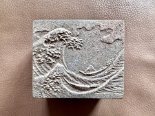 Vintage Kotobuki Japan Cast Iron Trinket Box | Hokusai Great Wave  off Kanazawa picture