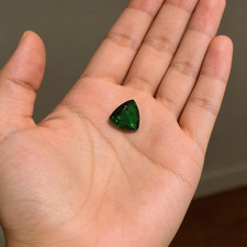10-12CT Trillion Natural Emerald Loose Deep Green Gem For Custom Engagement picture