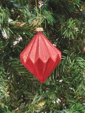 Wizardi Red Diamond-Shaped Glass Christmas Ornament F07M7-21-LH76-24116 picture