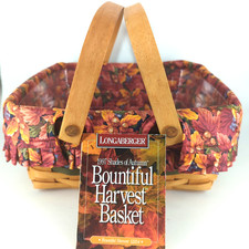 Longaberger Shades of Autumn Bountiful Harvest Basket W/Liner & Protector picture