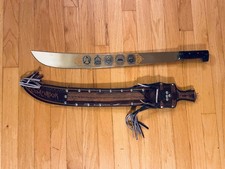 Vintage 27” Imacasa Tiburon Souvenir Machete Knife & Sheaf -  El Salvador made picture