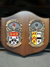 Vintage Dublin Ireland Historic Families DBL Coat of Arms Plaque Wren Lovelady picture
