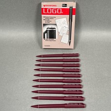 Lot of 10 NOS Vintage Sanford Logo Mechanical Pencils 0.5mm Japan Burgundy + Box picture
