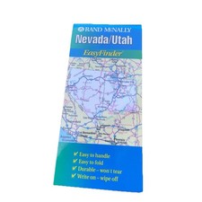 Rand McNally Nevada/Utah Easy Finder Map Vintage 1995 Laminated Traveling Travel picture