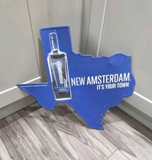 New Amsterdam Vodka Tin Sign Texas Metal Tacker Man Cave Liquor State Of Texas picture