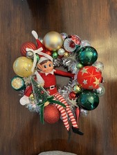 Kitschy Retro Inspired Vintage Elf Holiday Wreath 10” picture