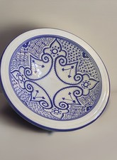 Vintage Large Ceramic Serving Bowl  By Le Souk Tunisia Great For Pasta Salad 13” picture