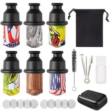 6 Pc Sneak a Toke Mini One Hitter Metal Tobacco Portable Smoking Pipe With Tools picture