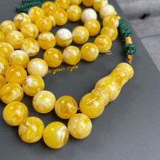 White Pressed Amber Style Misbaha Tasbih 56.5g | 12mm | 45 beads picture