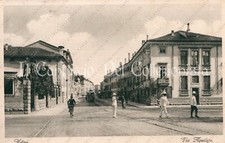 1937 UDINE Via Aquileja TRAM Vigile postcard picture