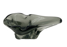 Art Deco Very Unusual Snapped Ashtray Thick Art Glass picture
